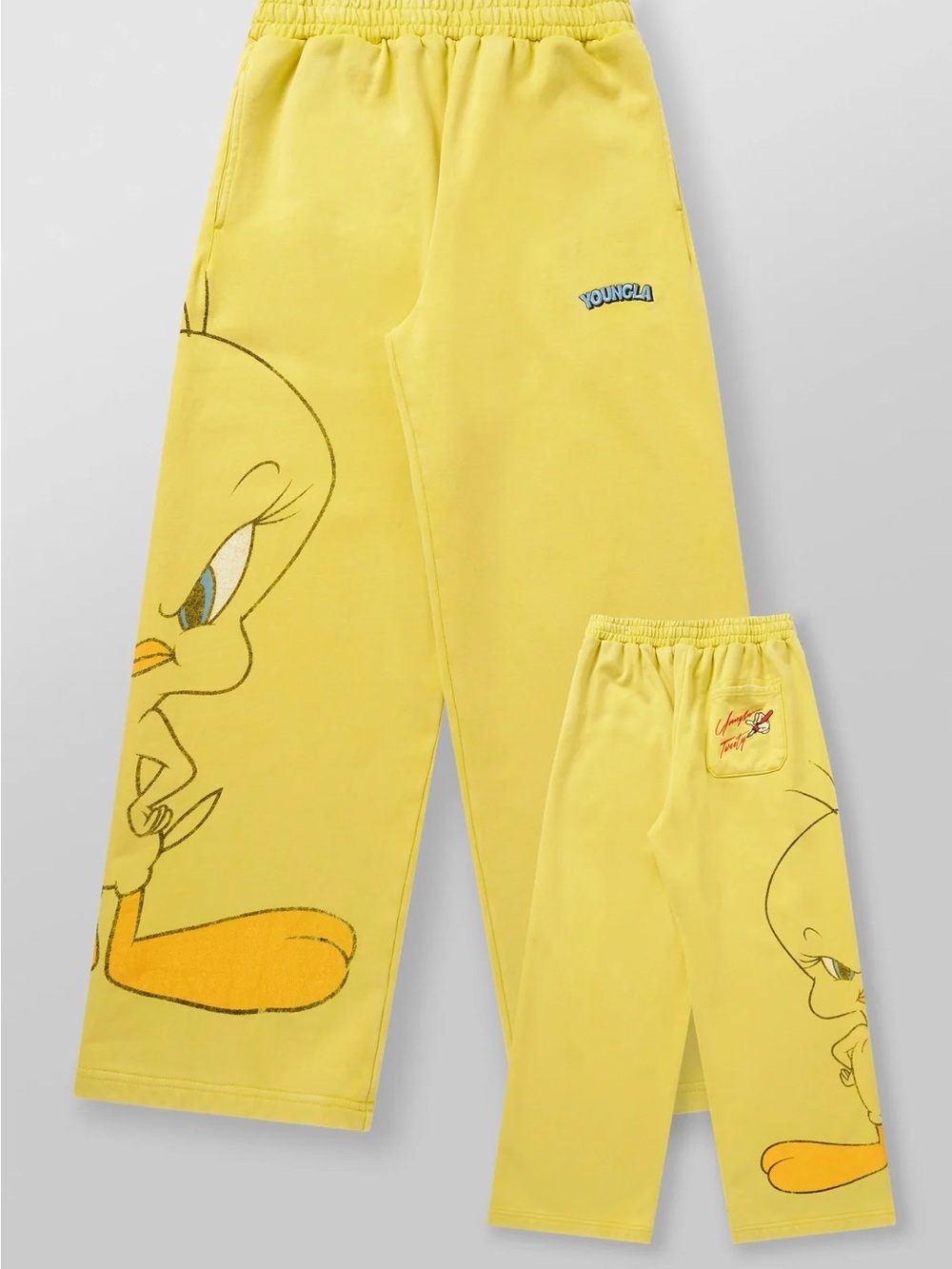 YoungLA Looney Tunes Character Sweats. Yellow Tweety Bird. NWT
